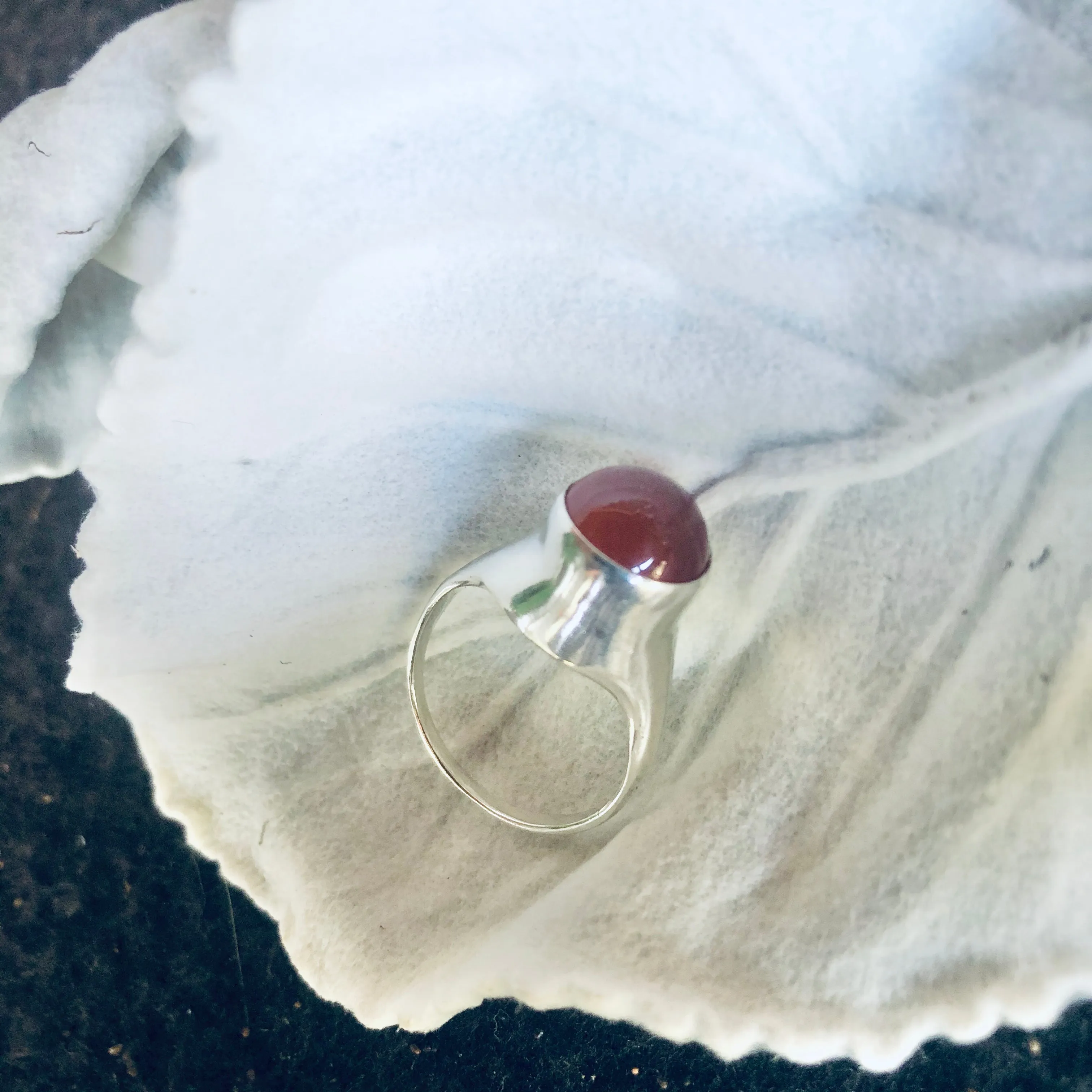 Floating Carnelian Ring