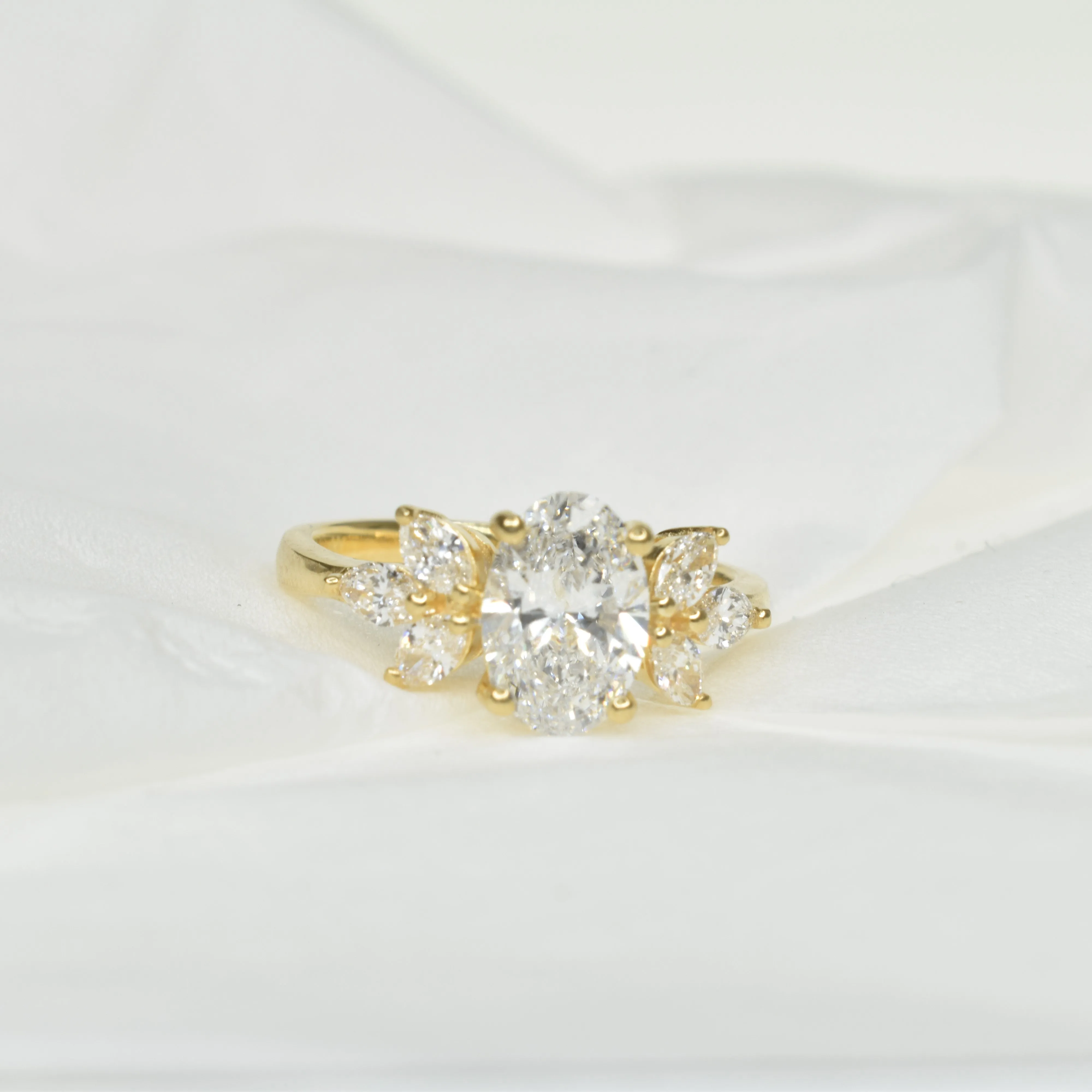 Floral Oval and Marquise Engagment Ring