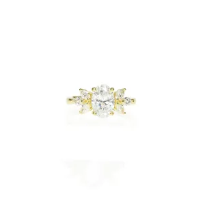 Floral Oval and Marquise Engagment Ring