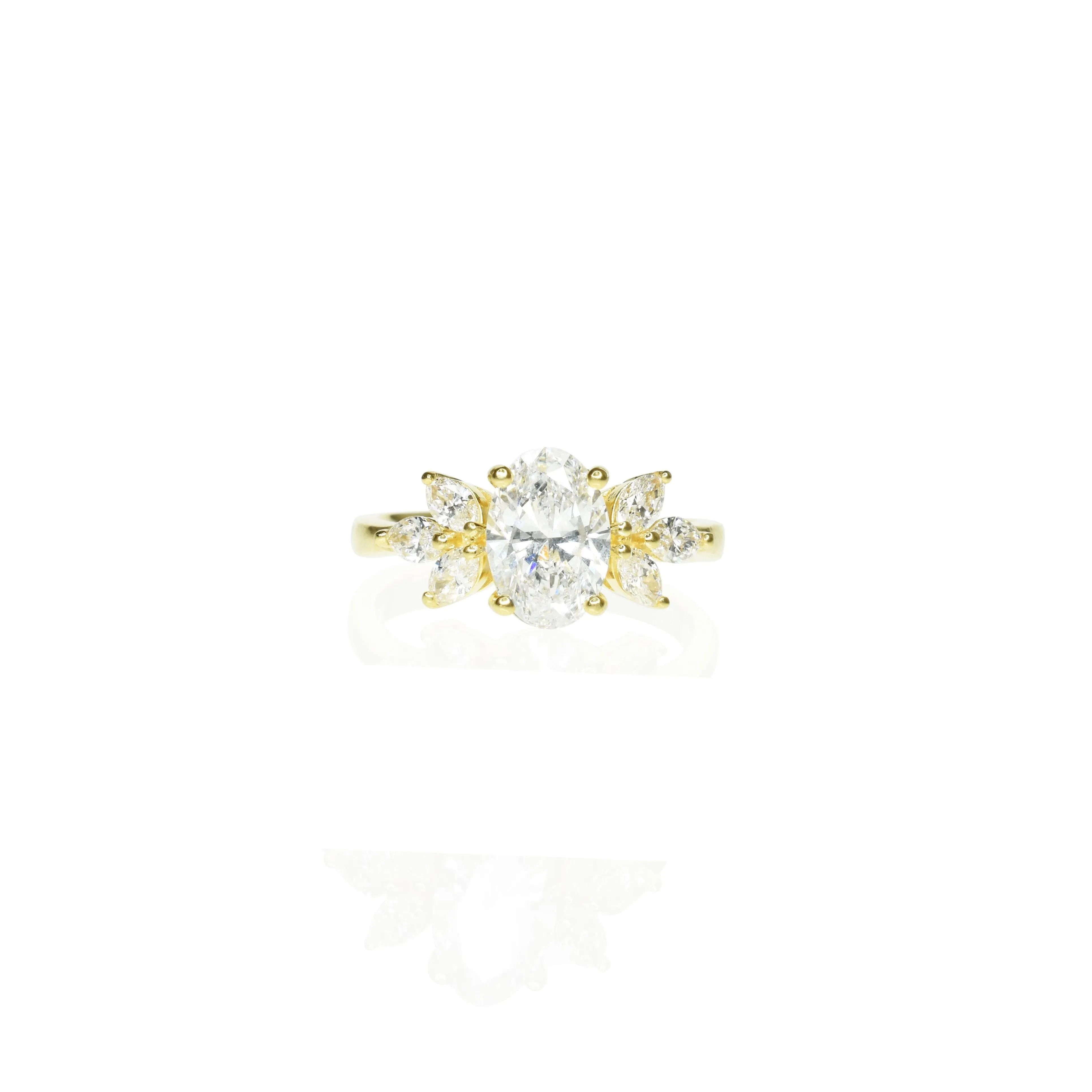 Floral Oval and Marquise Engagment Ring