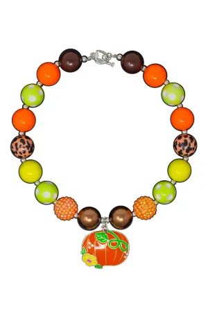 Flower Pumpkin Bubblegum Necklace