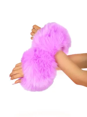 Fuzzy Lavender Wrist Cuffs