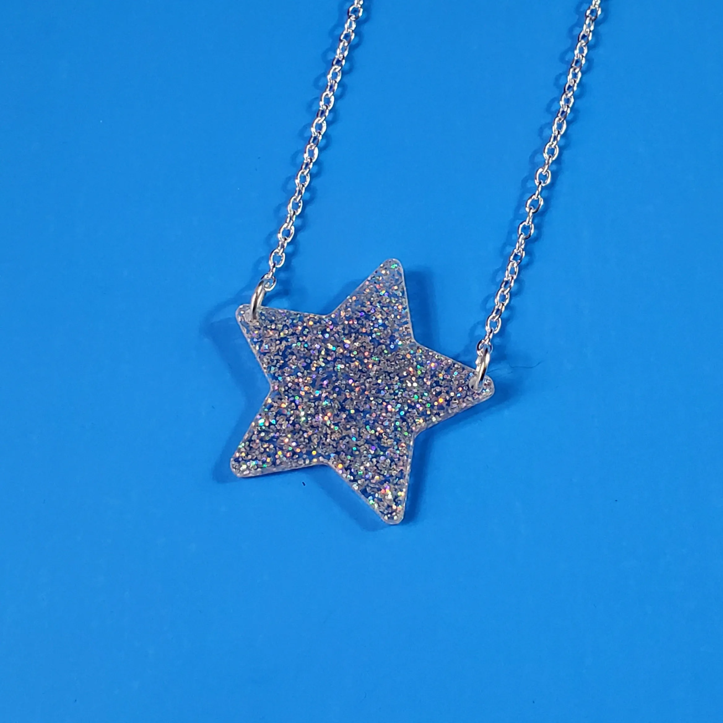 Glitter Star Pendant Necklace by Sugar & Vice