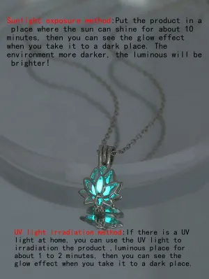 Glow In The Dark Flower Charm Necklace Creative Necklace for Women Fashion