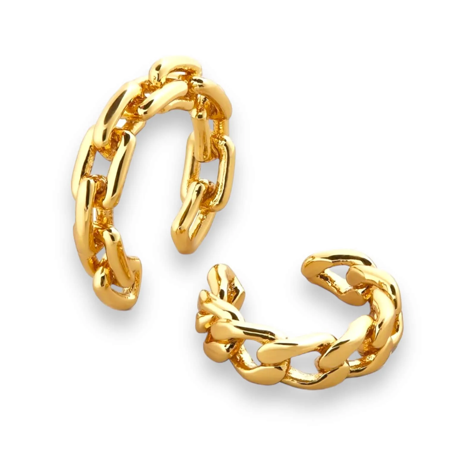 Gold Cuban Chain Ear Cuffs