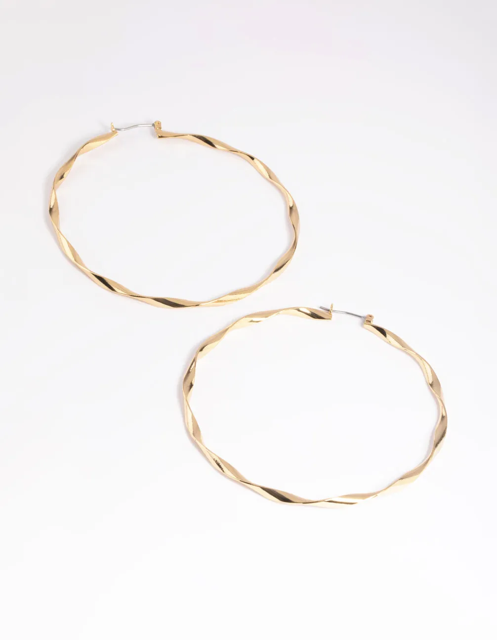 Gold Plated Flat Hoop Earrings