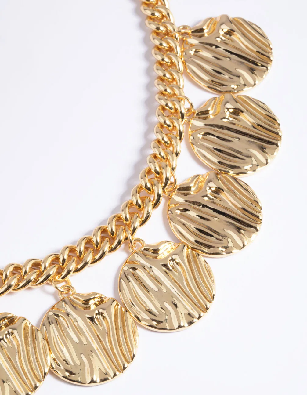 Gold Plated Textured Necklace