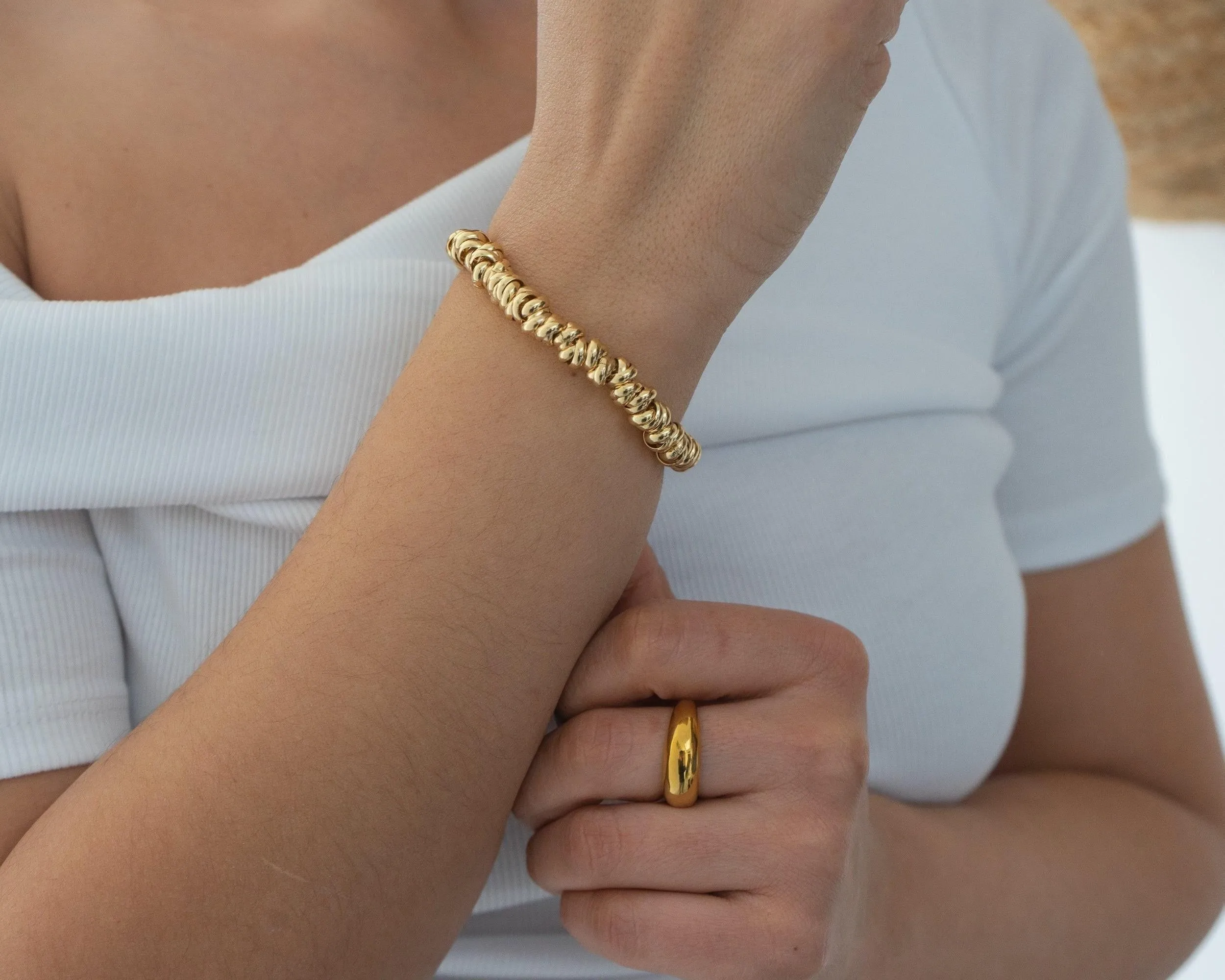 Gold Rings Chain Bracelet