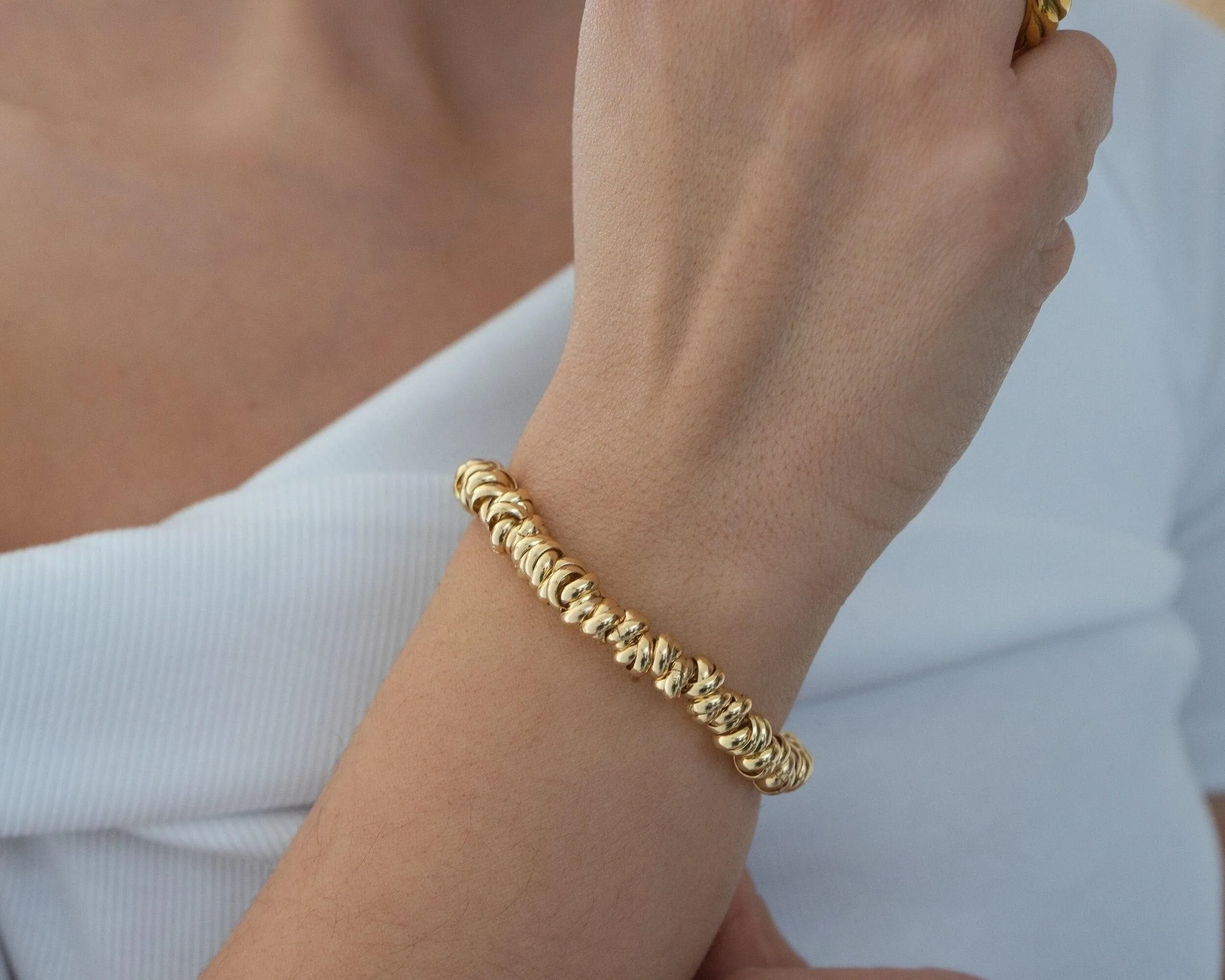 Gold Rings Chain Bracelet