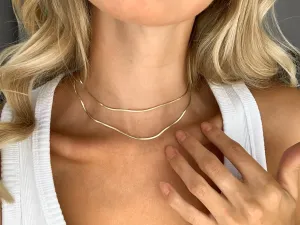 Gold Vermeil Herringbone Necklace