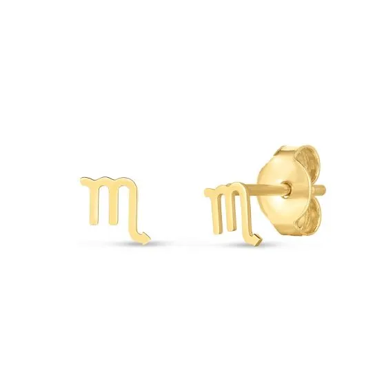 Gold Zodiac Stud Earrings