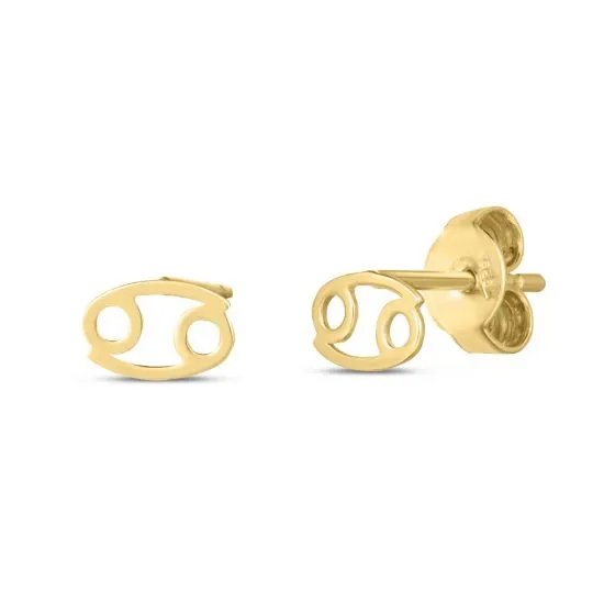 Gold Zodiac Stud Earrings