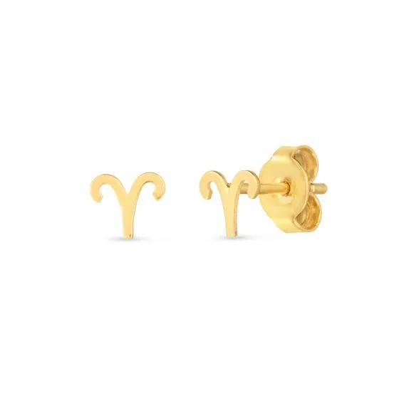 Gold Zodiac Stud Earrings