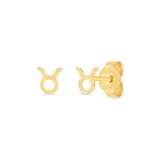 Gold Zodiac Stud Earrings