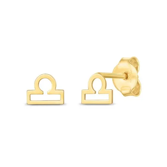 Gold Zodiac Stud Earrings