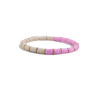 Grace Half And Half Color Block Stretch Bracelet Lilac