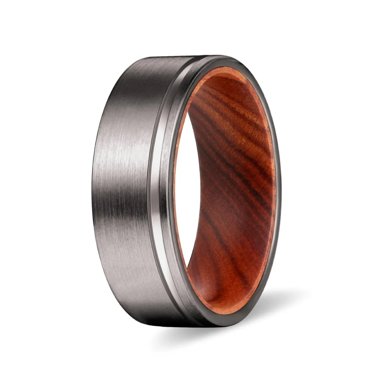 GRAIN | Iron Wood, Gunmetal Tungsten Offset Groove