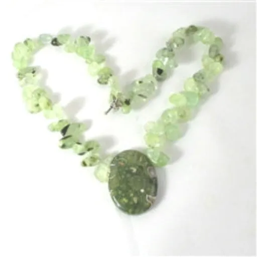 Green Gemstone Bead Designer Necklace