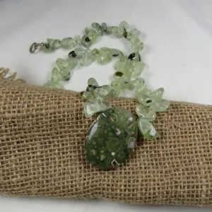 Green Gemstone Bead Designer Necklace