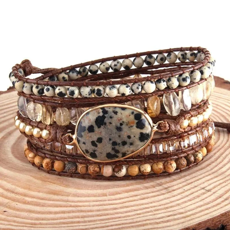 Handmade Natural Stone Bracelets - Semi-Precious Stone Wrap Bracelets