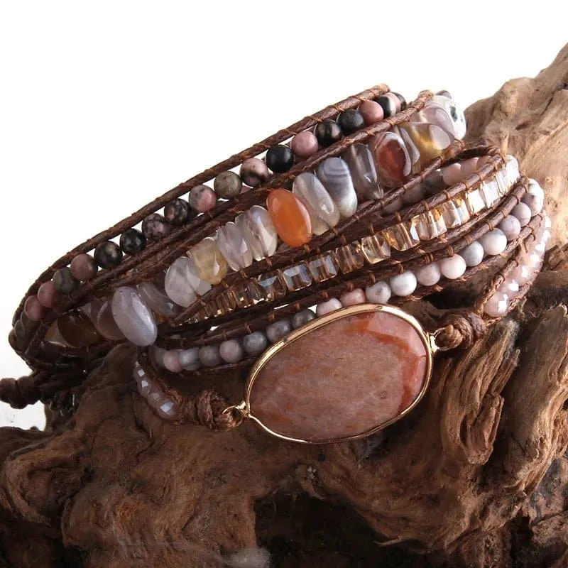 Handmade Natural Stone Bracelets - Semi-Precious Stone Wrap Bracelets