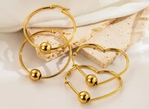 Heart Earrings/ Circle Earrings