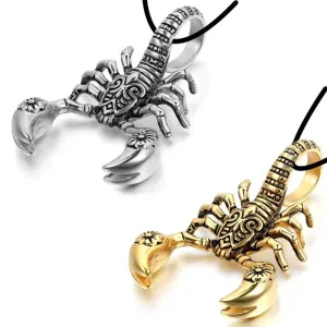 Hip Hop Punk Men Necklaces Scorpion King Rope Clavicle Long Chain Charm Pendant Necklace Party Gifts Gold/Silver Plated Jewelry