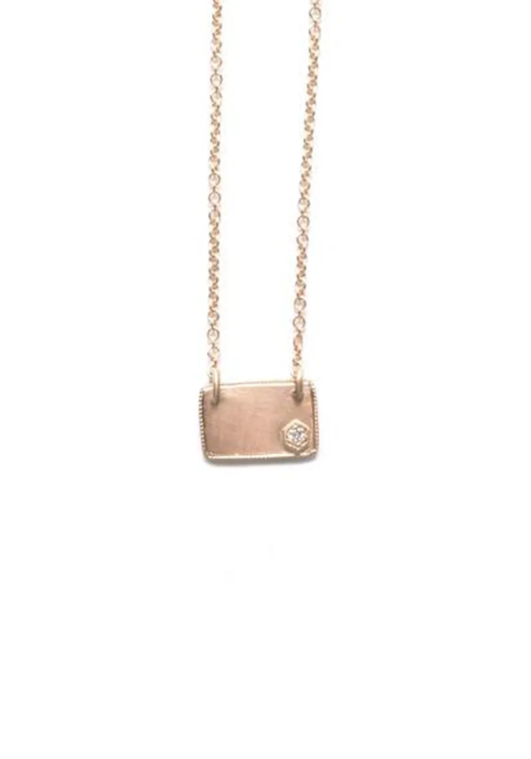 ILA Postcard 14K Rose Gold .01 Diamond Necklace