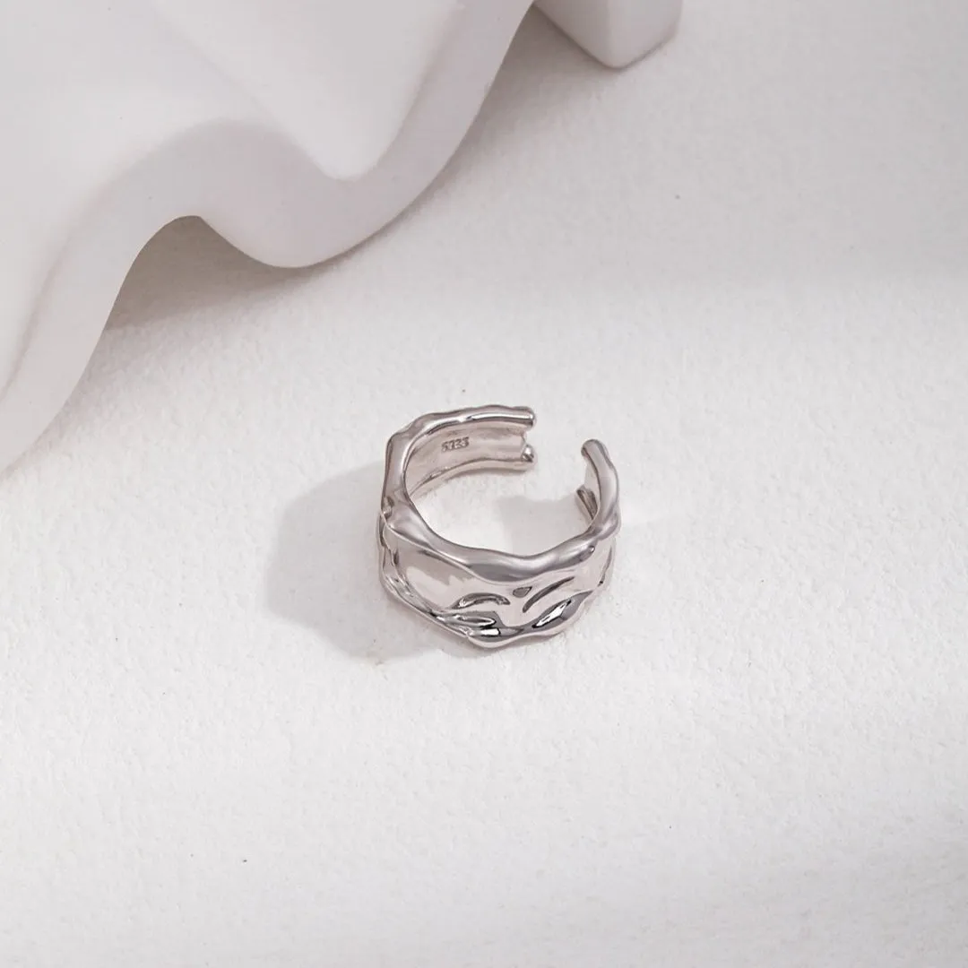 Irregular Lava Wide Face Ring