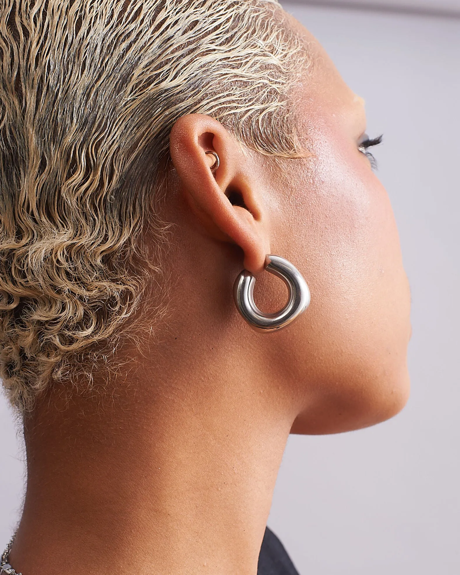 Irregular Midi Bold Steel Earrings