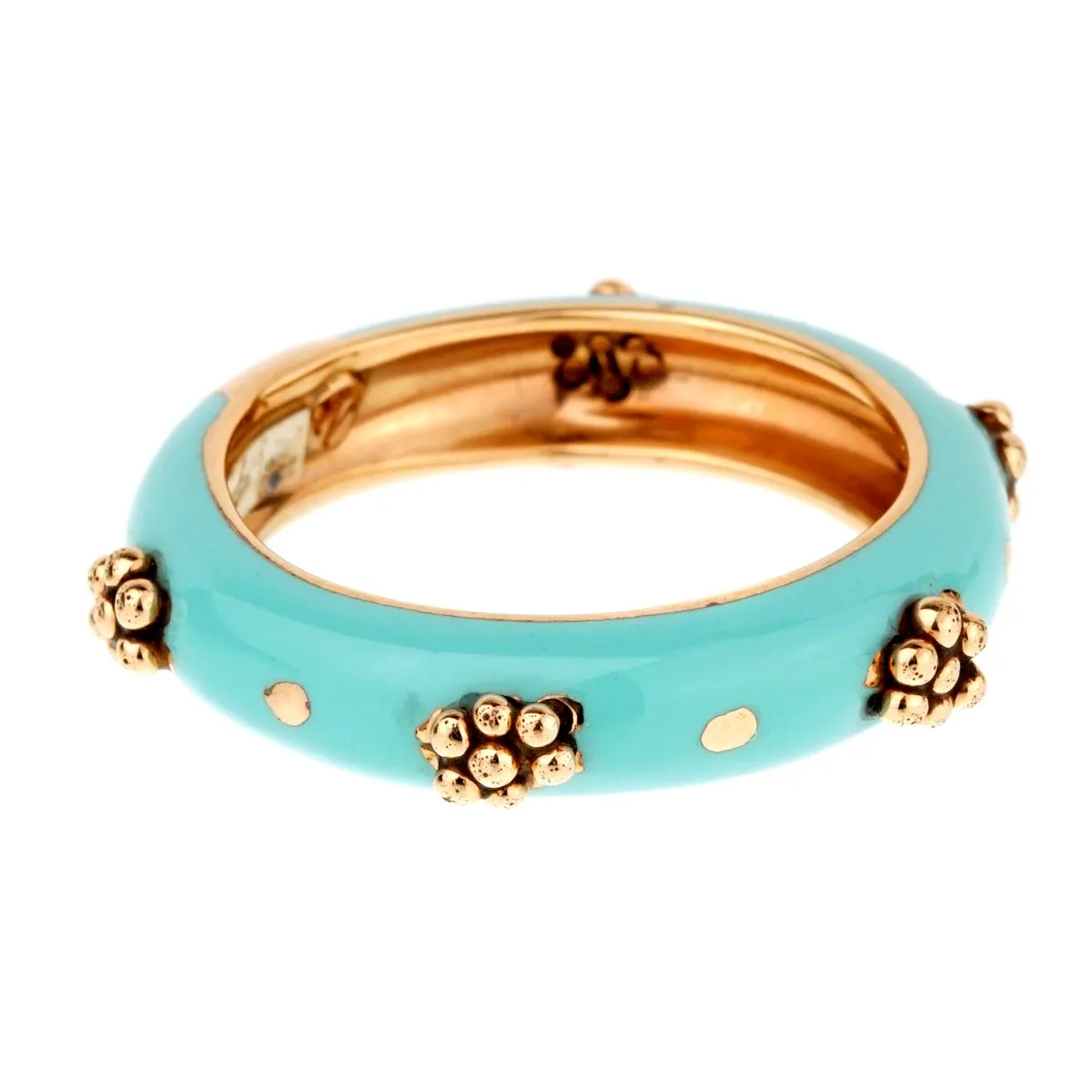 La Nouvelle Bague Turquoise Enamel Rose Gold Ring