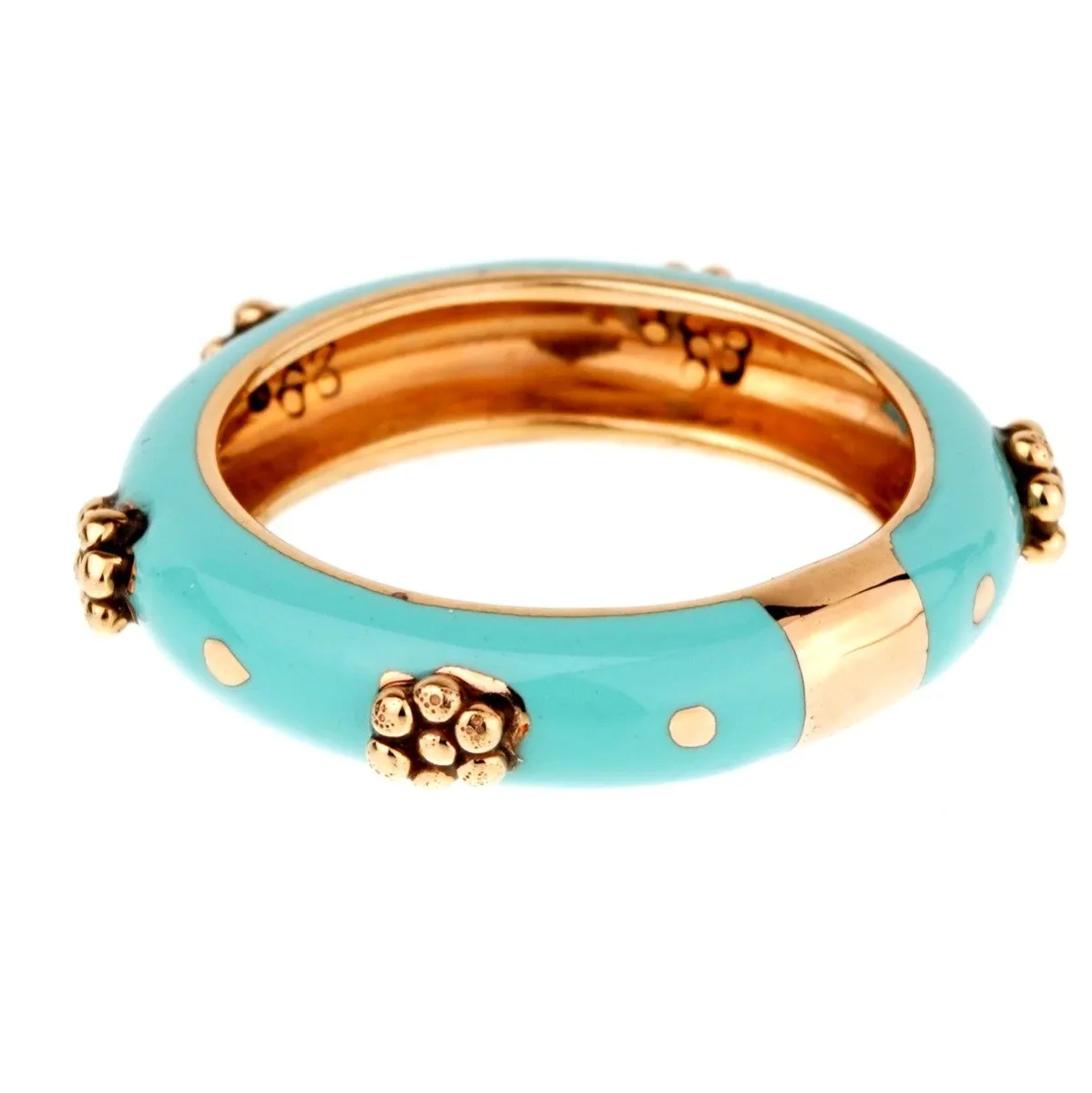 La Nouvelle Bague Turquoise Enamel Rose Gold Ring