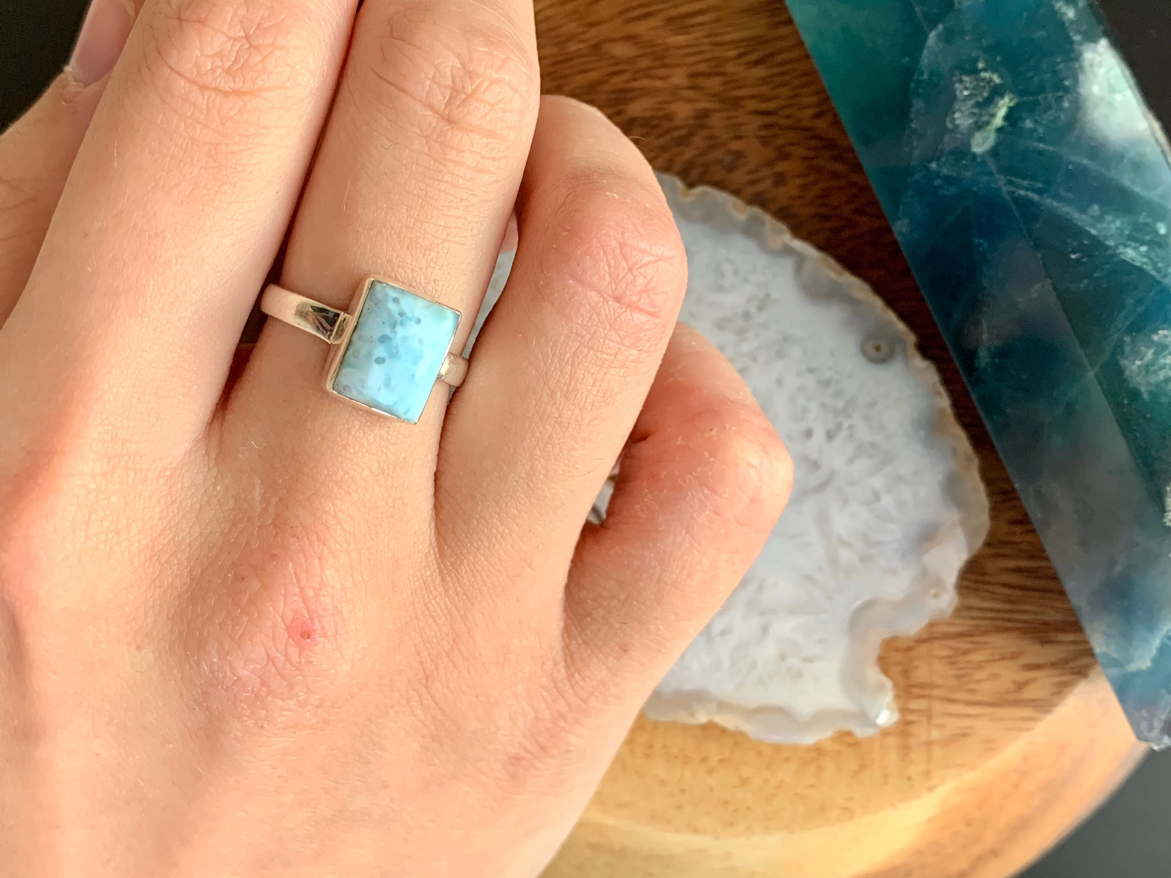 Larimar Akoni Ring - Square (US 7 & 7.5)