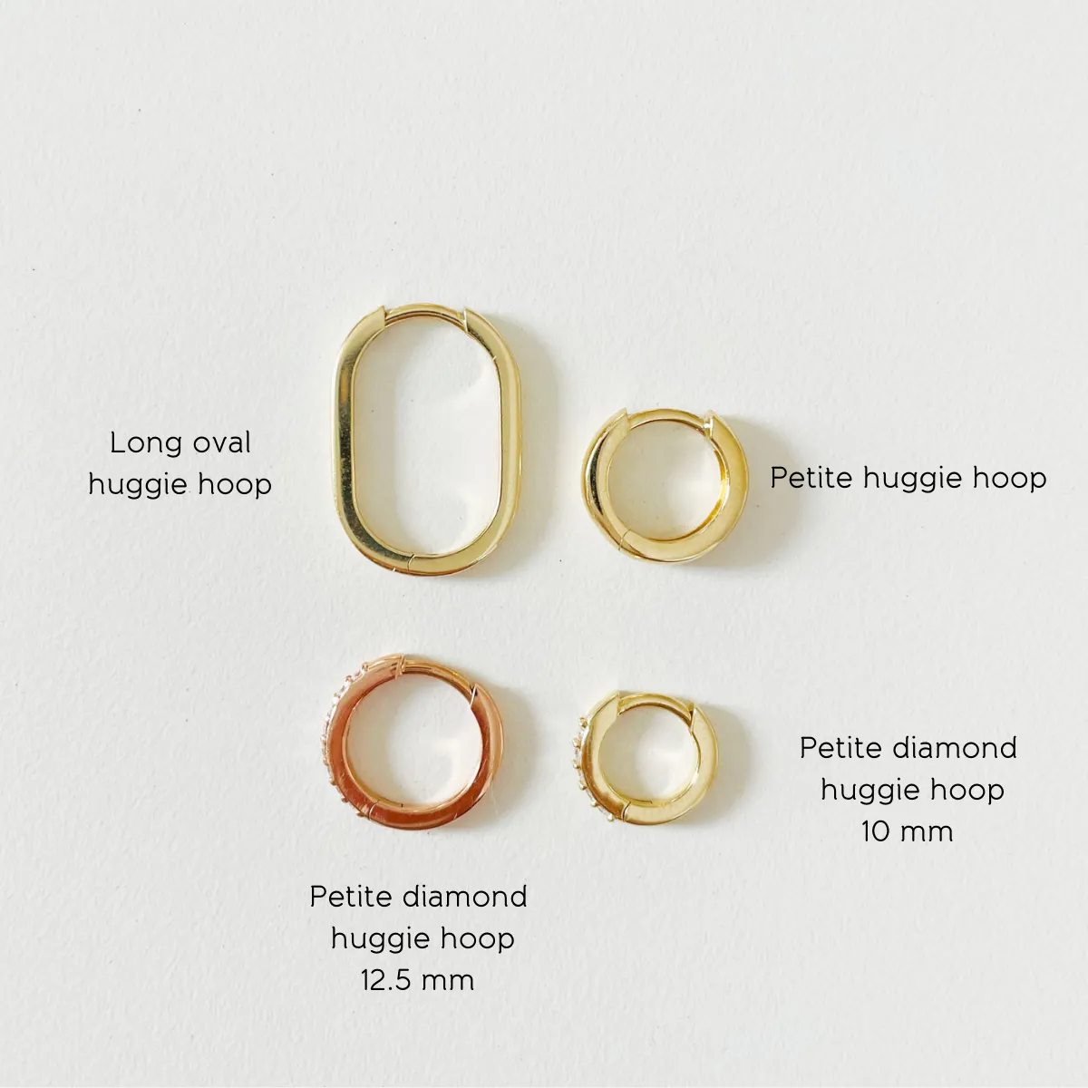 Long Oval Huggie Hoop Earrings