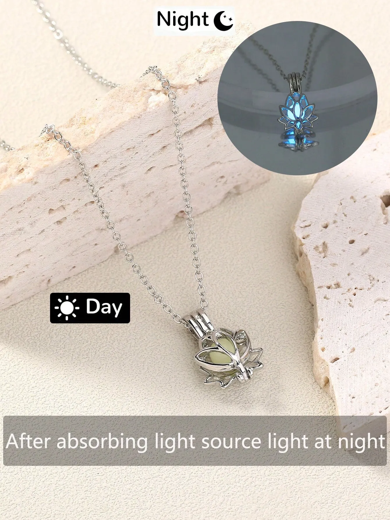 Lotus Charm Luminous Necklace Creative Necklace for Women Fashion Jewelry