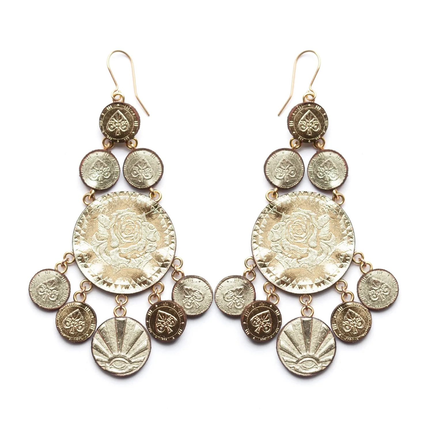 LUCKY COIN CHANDELIER . earrings