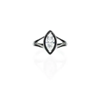 Marquise Diamond with Black Enamel