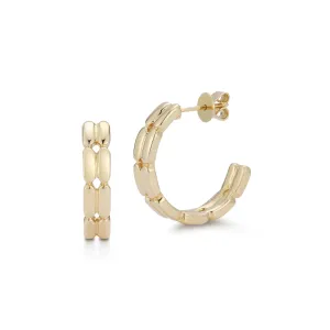 Melody Eden Gold Bar Double Row Hoops