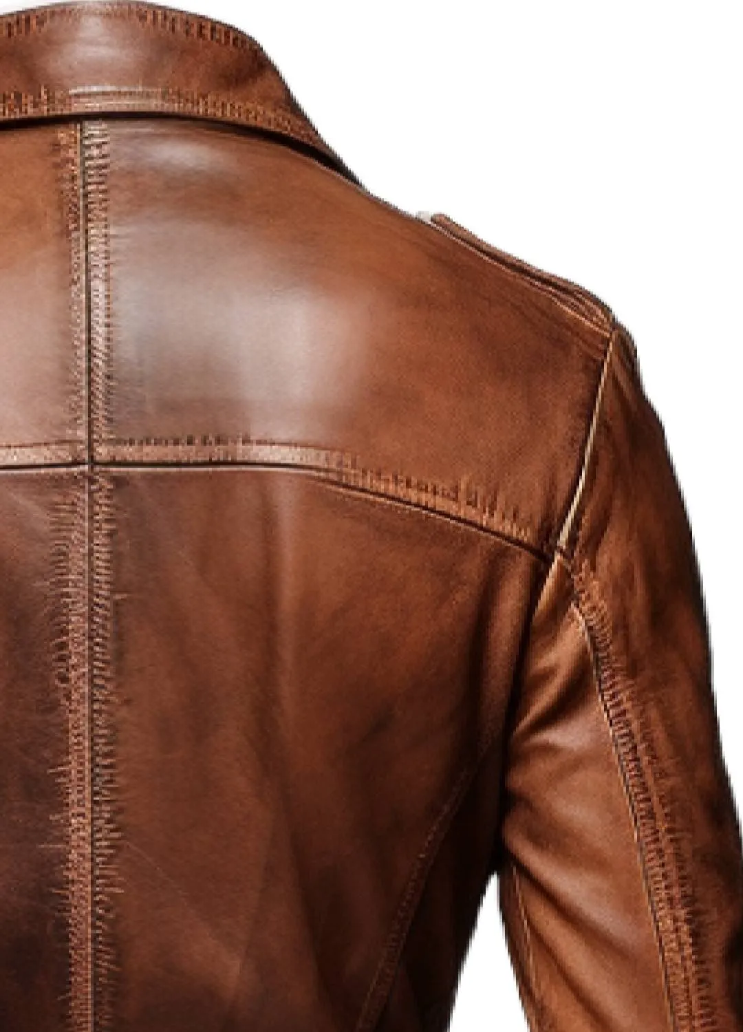 Men Brown Leather Jacket - Distressed Brown Leather Jacket