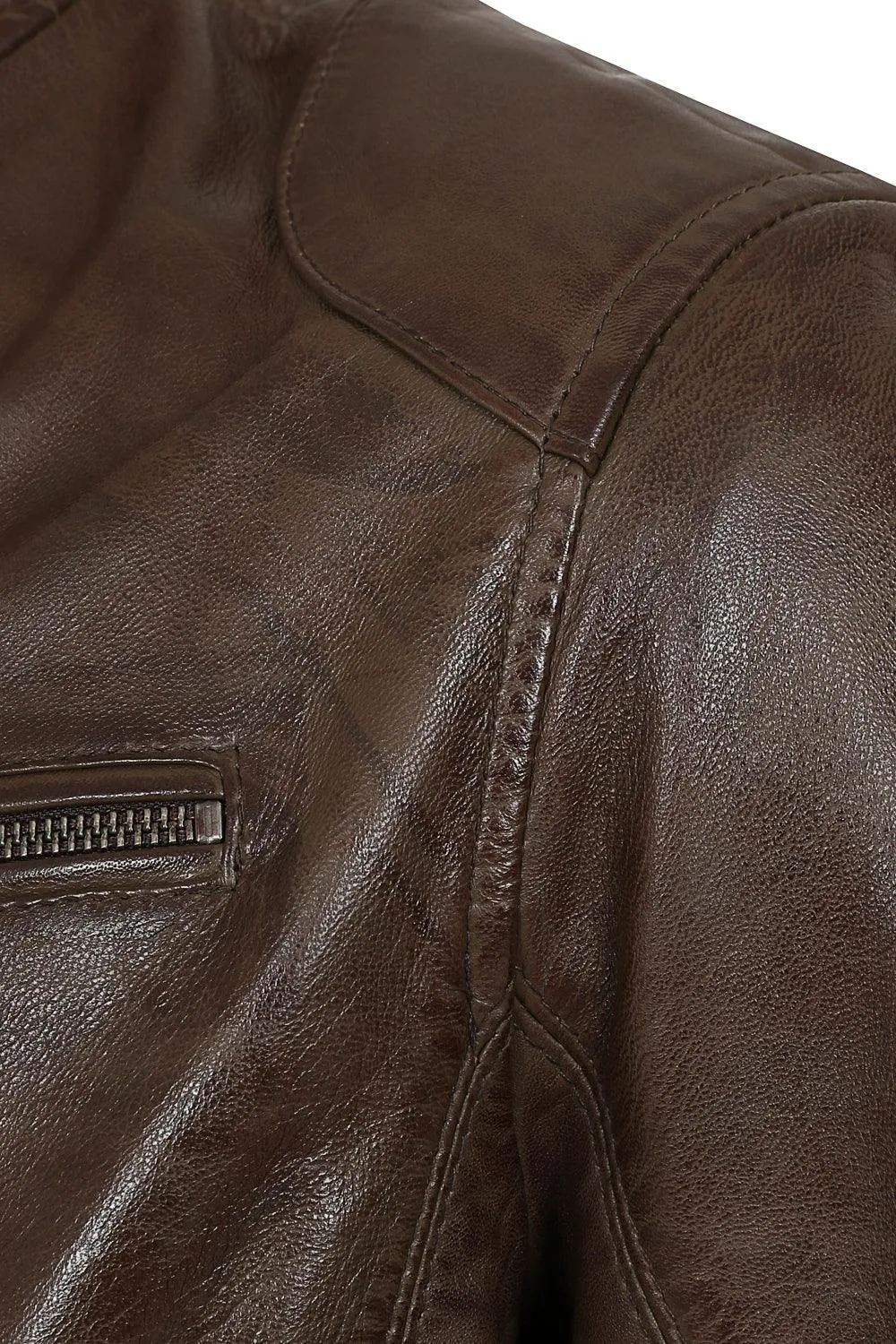 Men's Brown Genuine Classic Stylish Leather Jacket  - 'PETER'