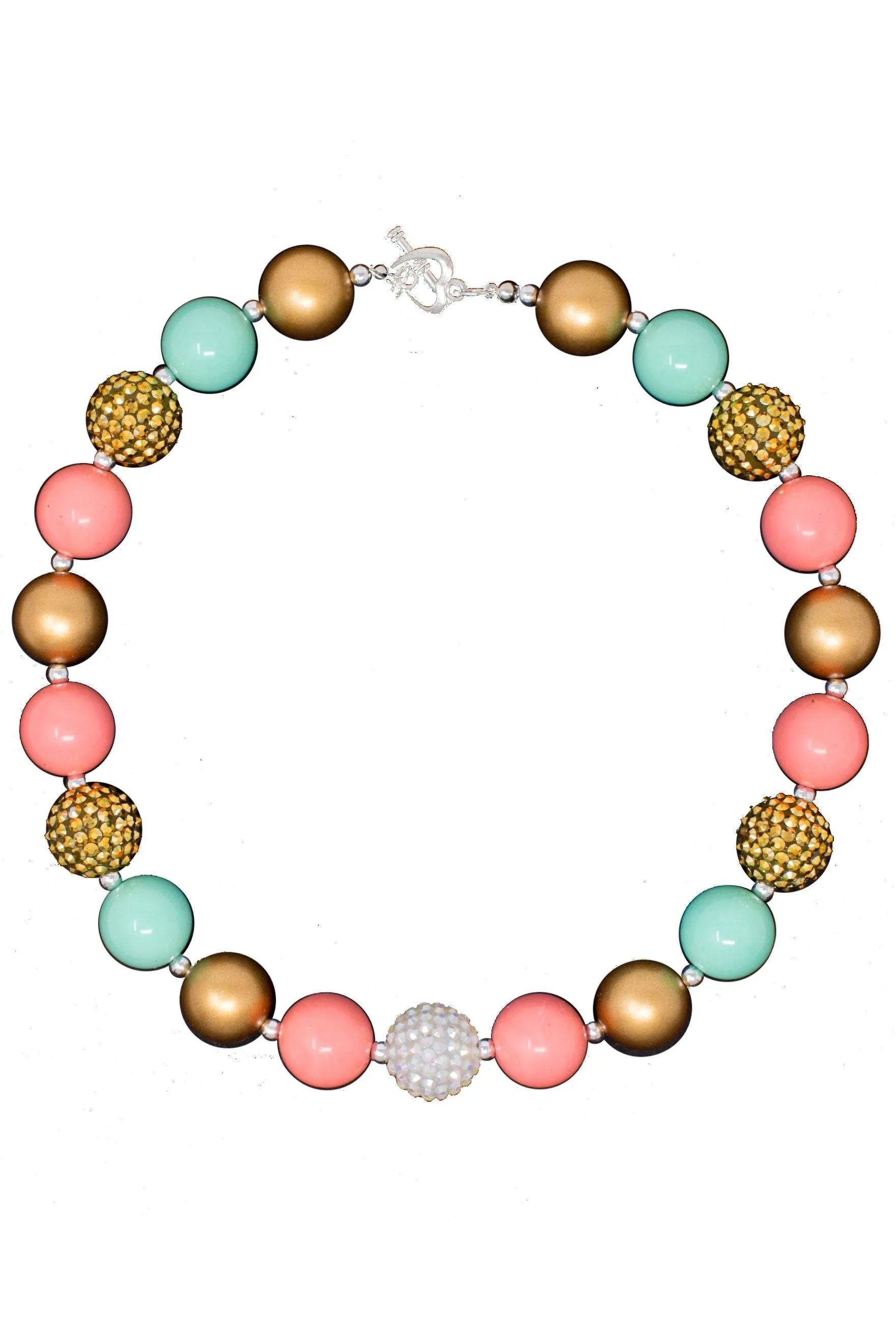 Mint & Coral Bubblegum Necklace