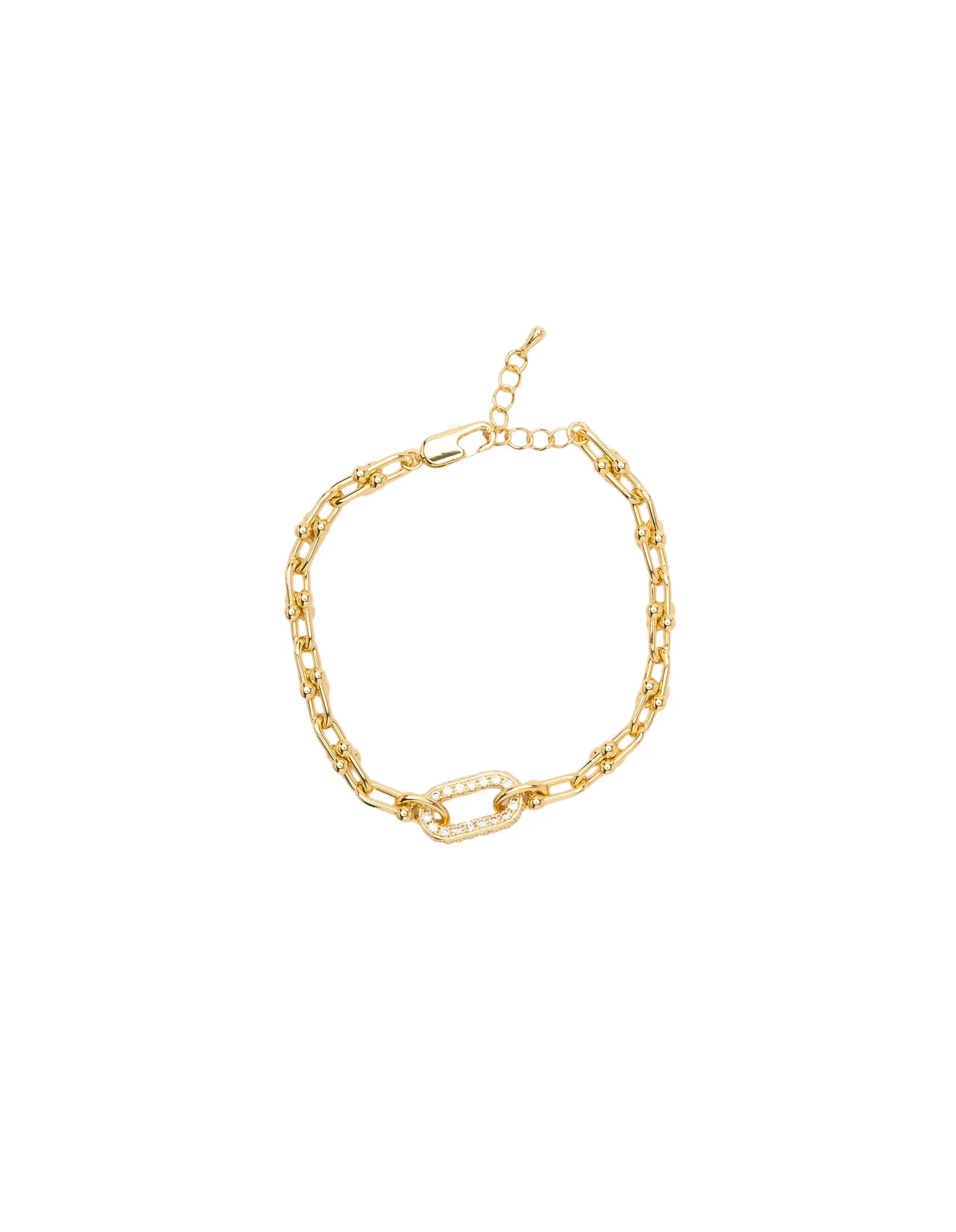 Mocha Kimberley CZ Chain Bracelet - Light Gold