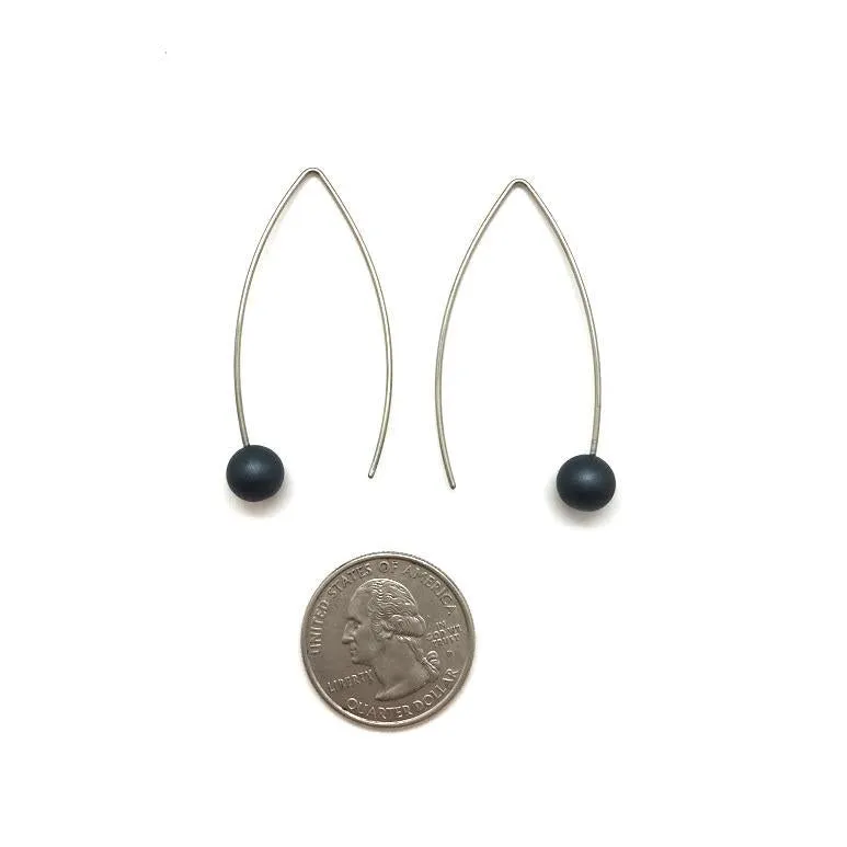 Navy Blue Sphere Earrings - Small