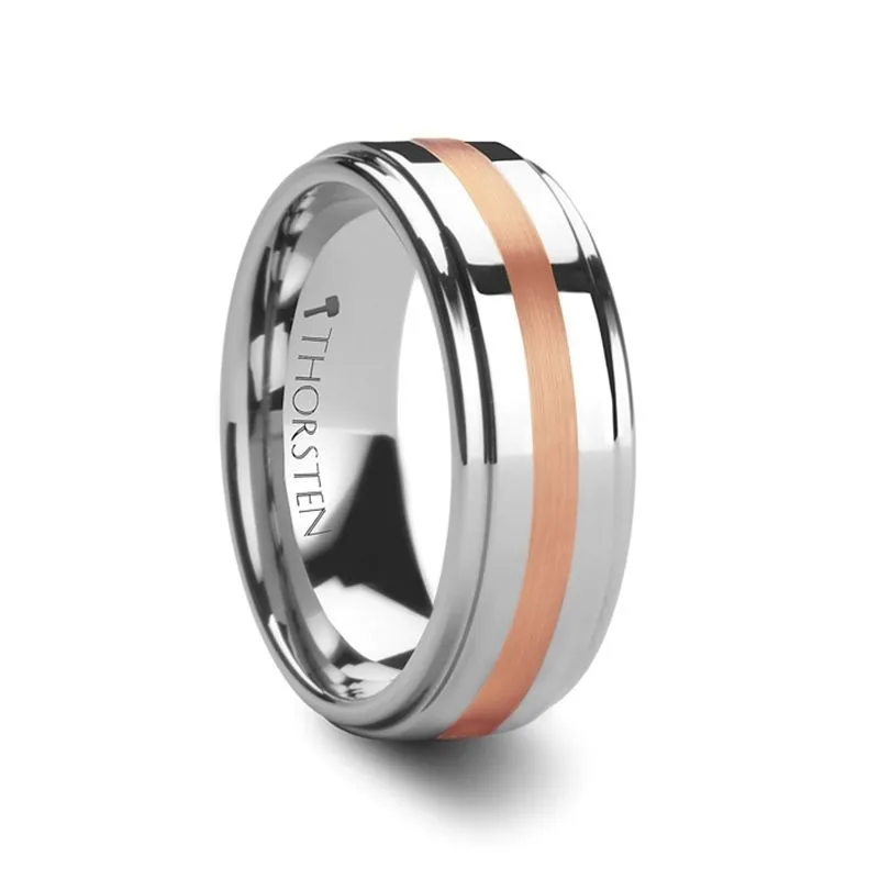 NICOLAUS | Tungsten Ring Rose Gold Inlay