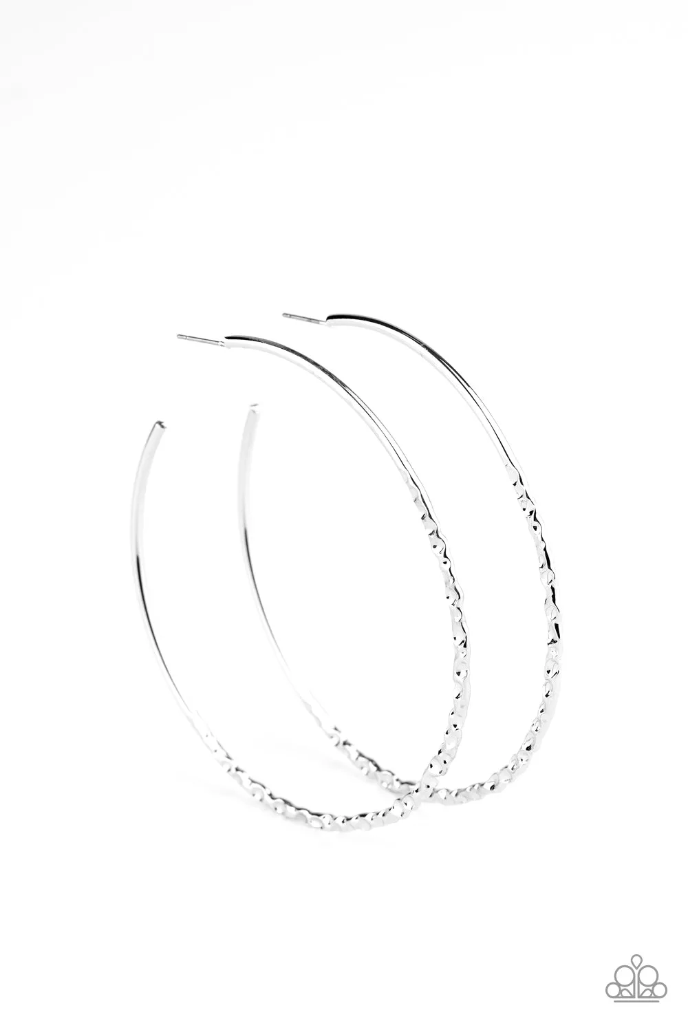 Paparazzi Accessories - Embellished Edge - Silver Earrings