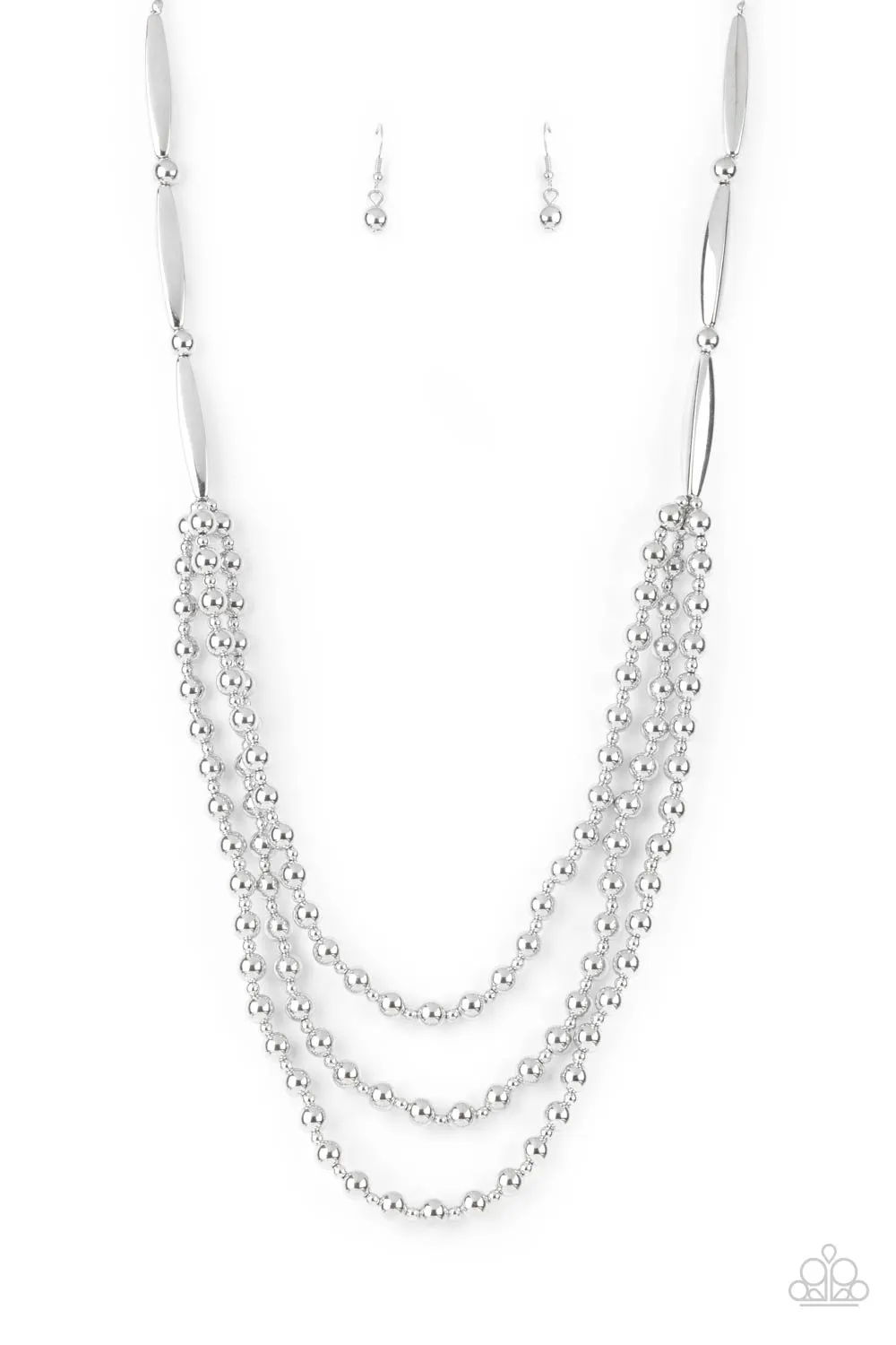 PAPARAZZI Beaded Beacon - Silver