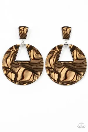 Paparazzi Earring ~ Let HEIR Rip! - Brown