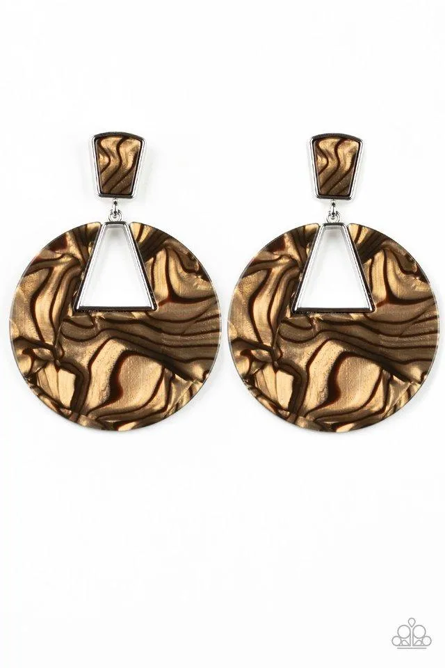 Paparazzi Earring ~ Let HEIR Rip! - Brown