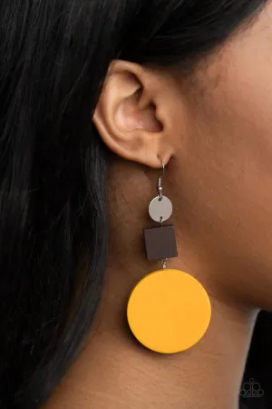 Paparazzi Earring ~ Modern Materials - Yellow