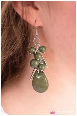 Paparazzi Earring ~ Spike A Pose - Green